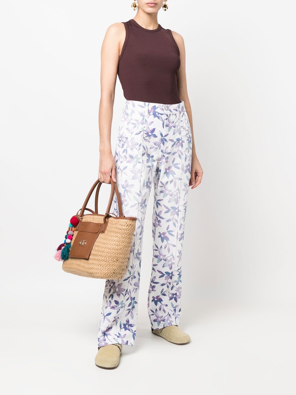 Nadege flower print trousers