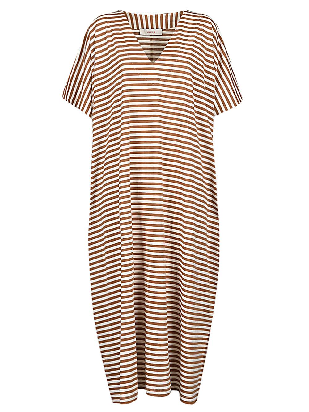 Cotton striped kaftan long dress