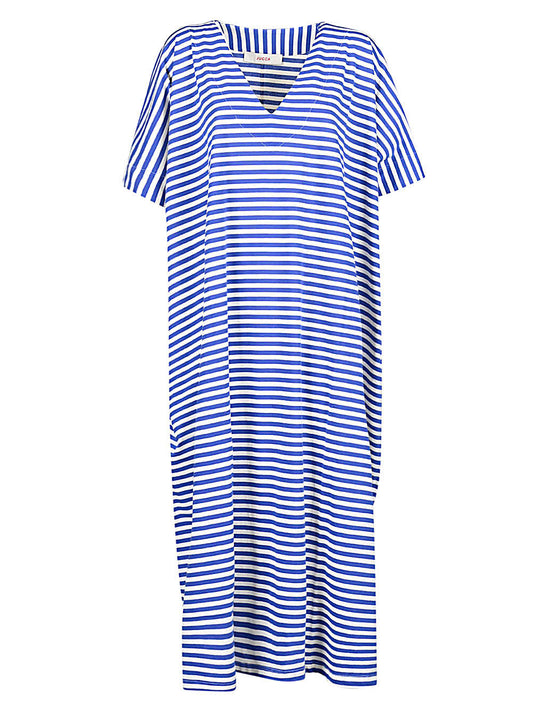 Cotton striped kaftan long dress