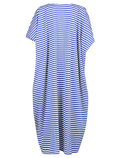 Cotton striped kaftan long dress