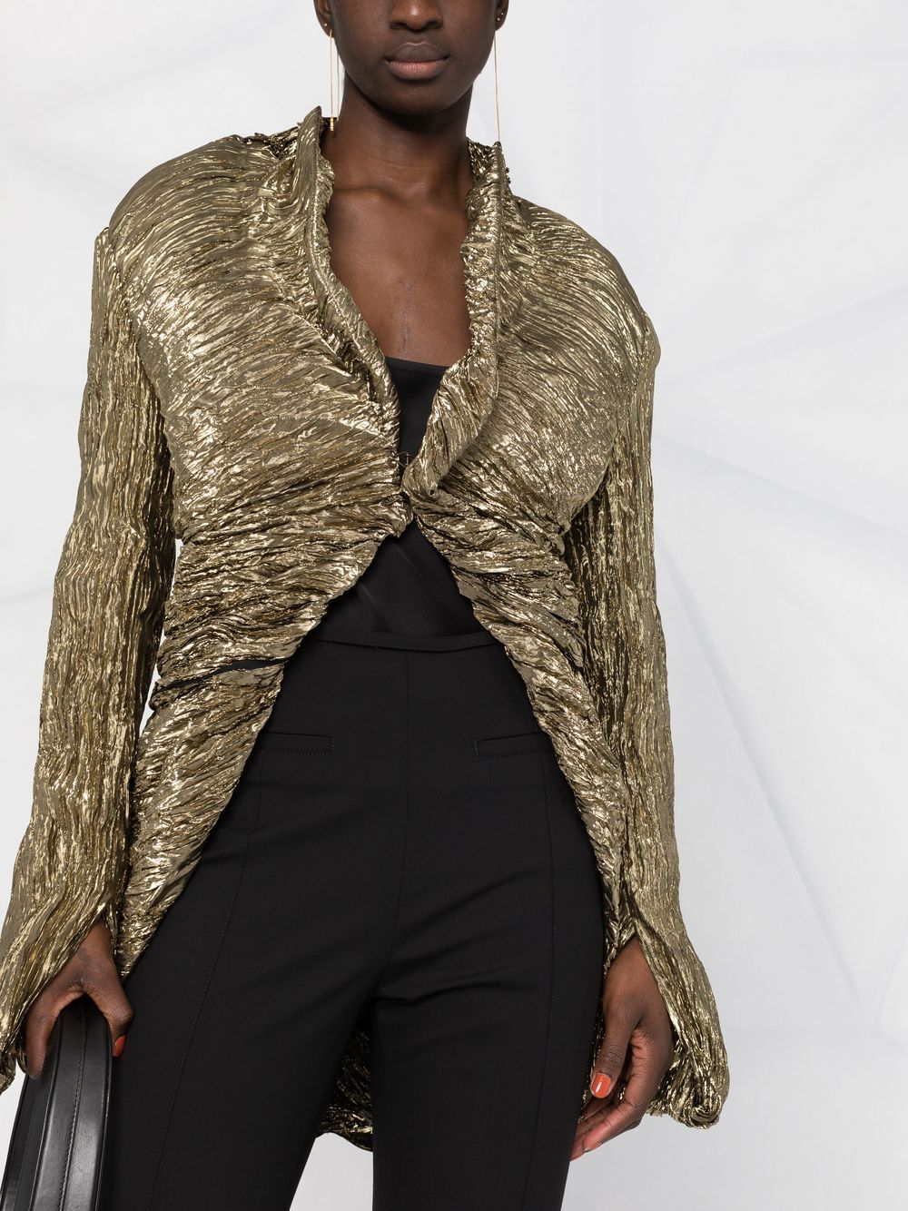 Draped shiny blazer