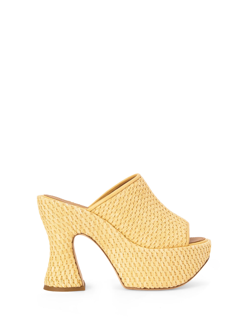 Raffia platform mules