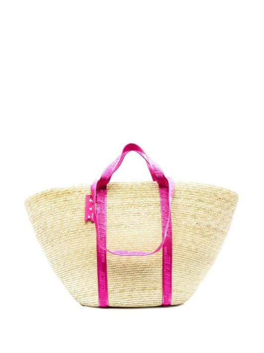 Commercial straw logo tote bag