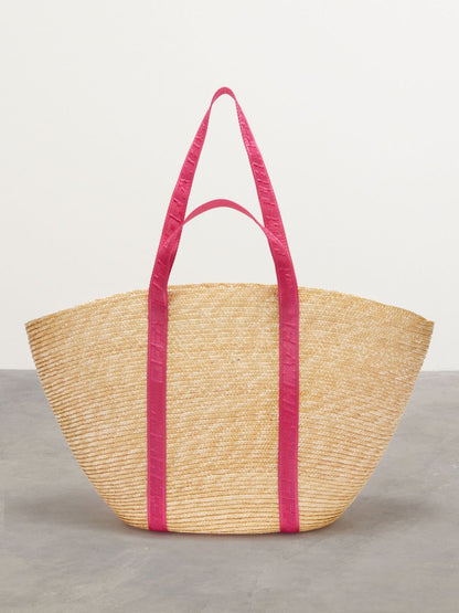 Commercial straw logo tote bag