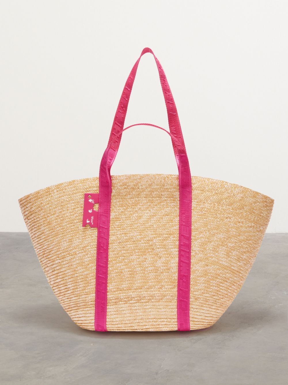 Commercial straw logo tote bag