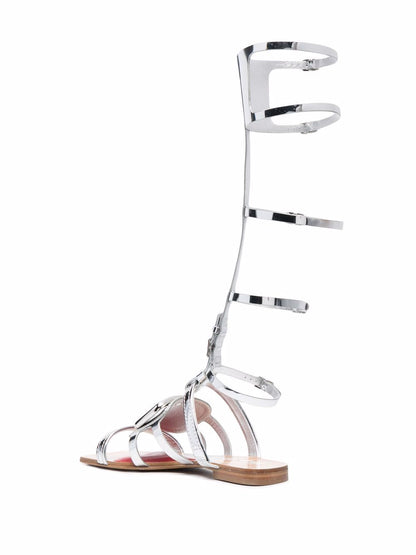 Metal buckle gladiator sandals