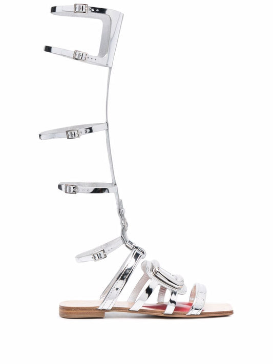 Metal buckle gladiator sandals