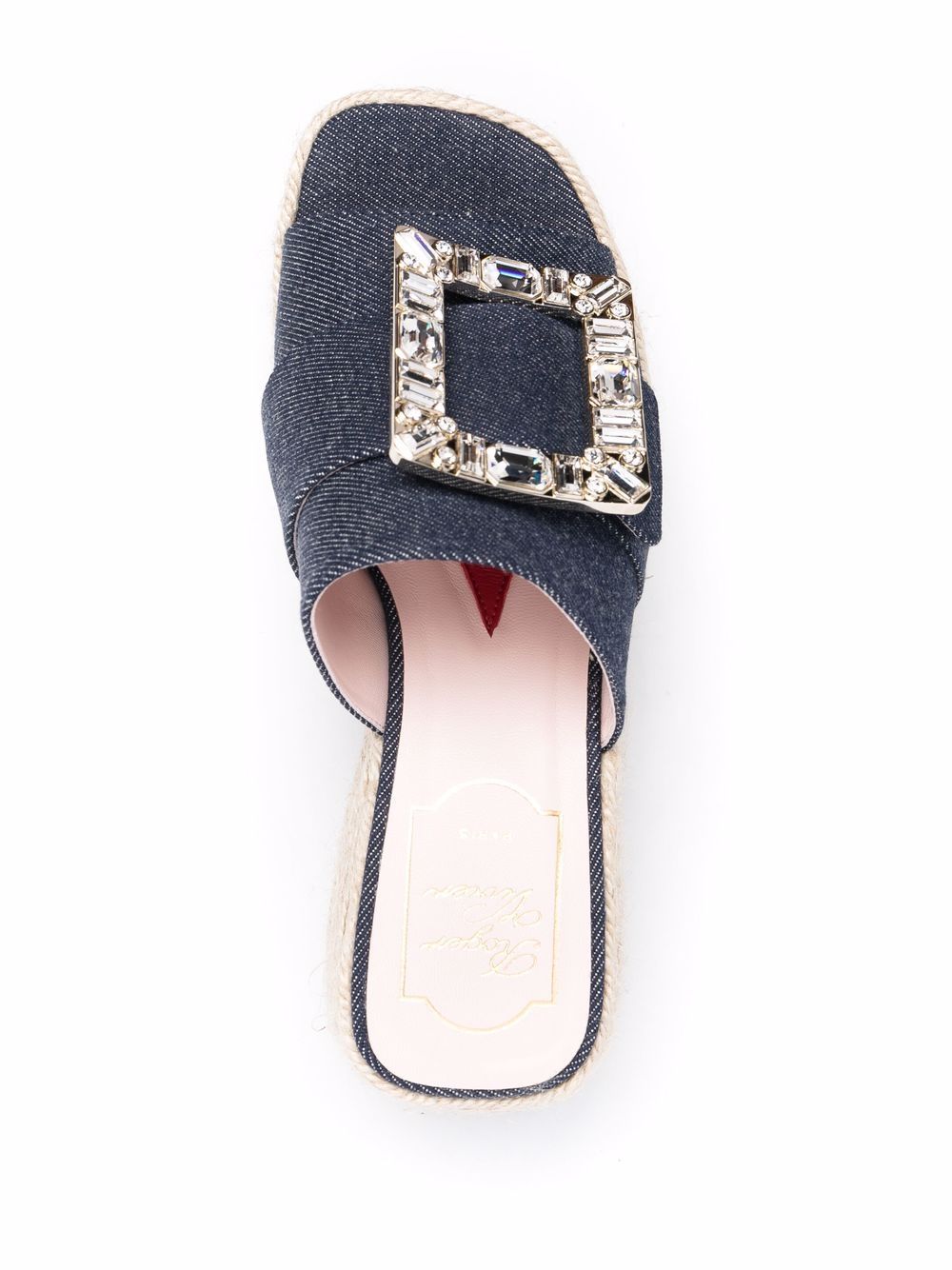 Strass buckle wedge sandals