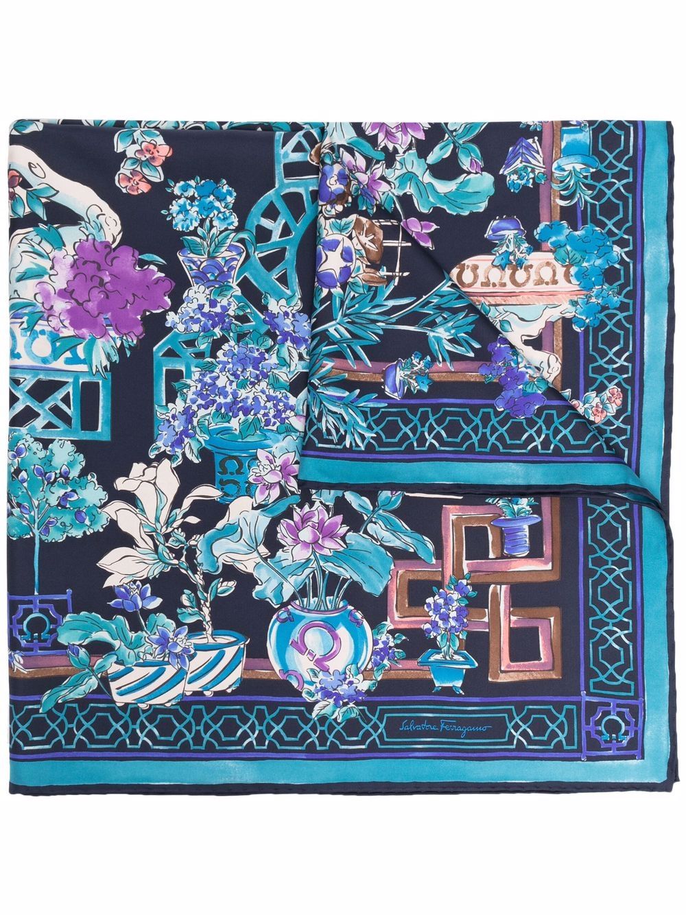 Printed silk foulard