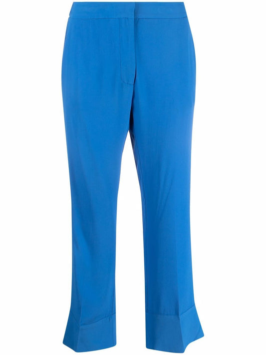 Silk blend cropped trousers