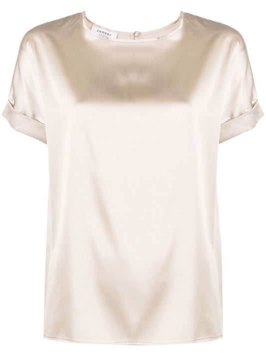 Silk round neck shirt