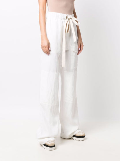 Fluid linen blend trousers