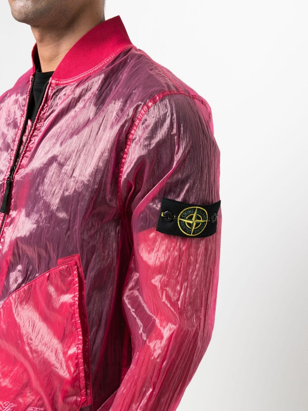 Compass motif bomber jacket