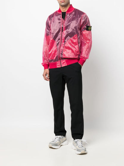 Compass motif bomber jacket