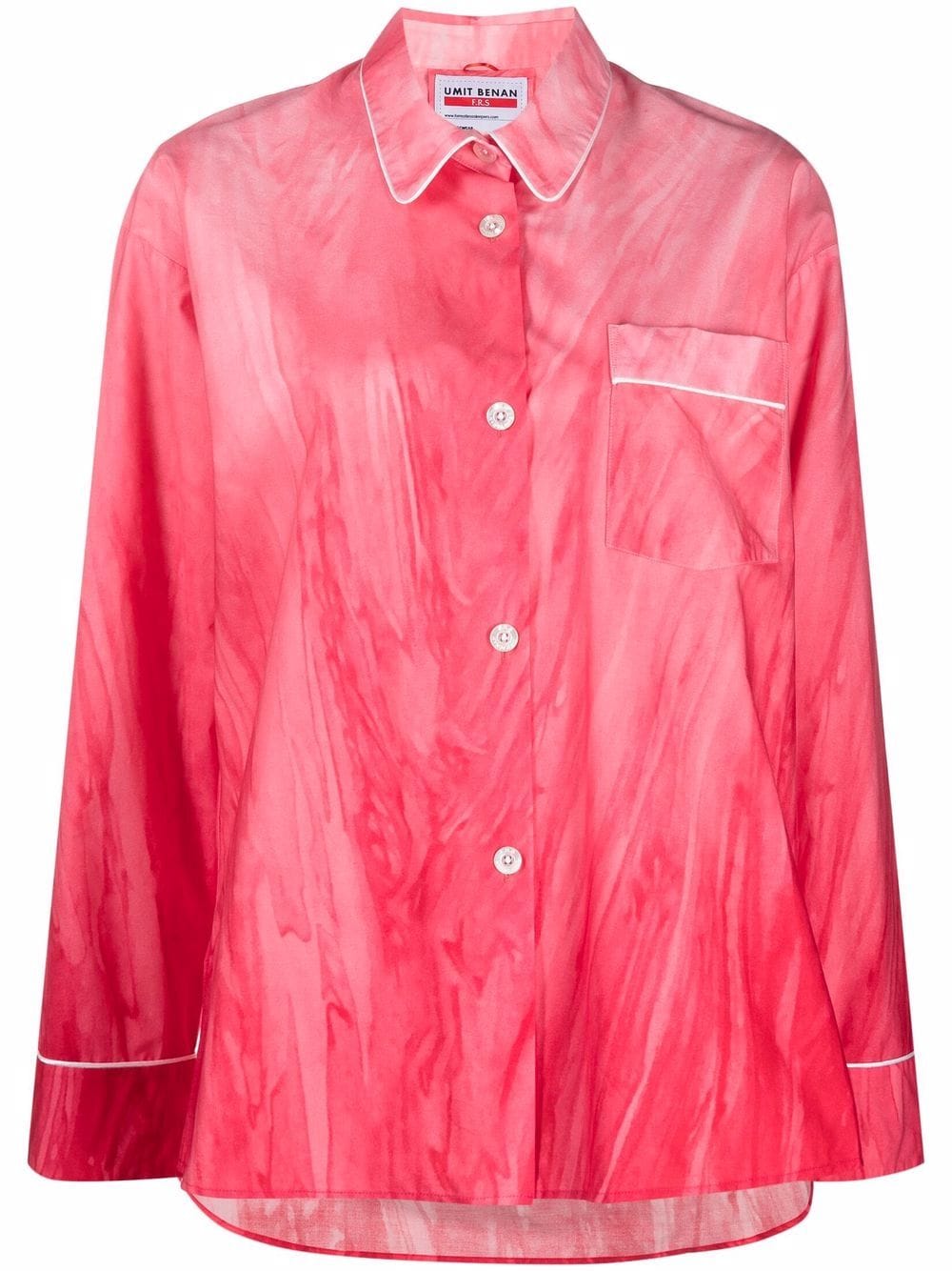 Jean die-dye print cotton shirt