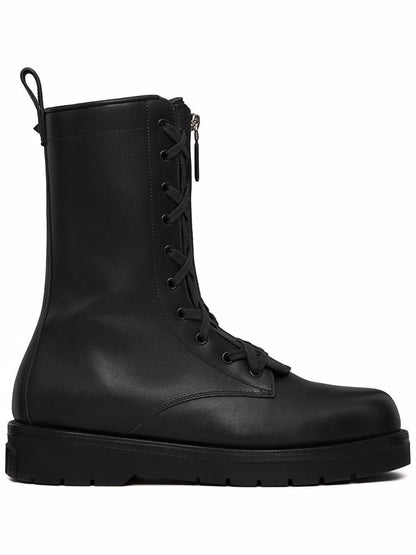 Leather combat boots