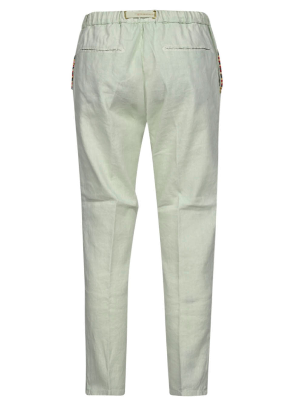 Cropped linen blend trousers