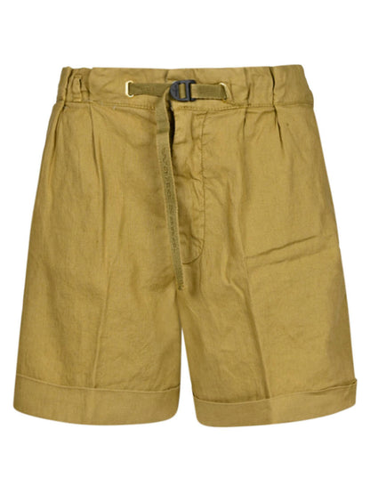 Drawstring linen blend shorts