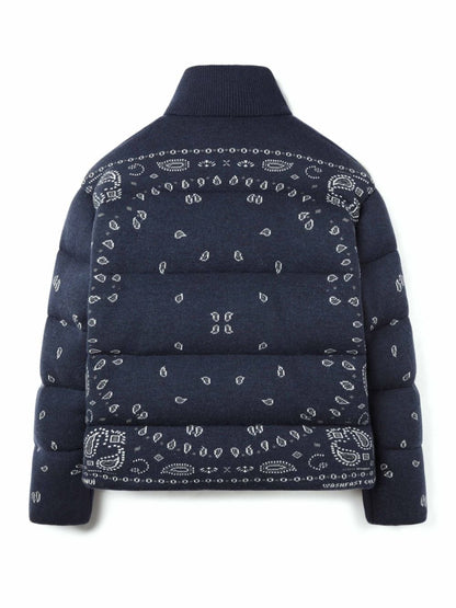 Bandana jacquard puffer jacket