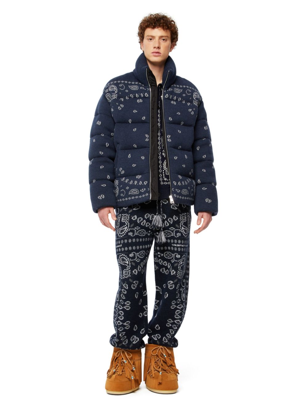 Bandana jacquard puffer jacket