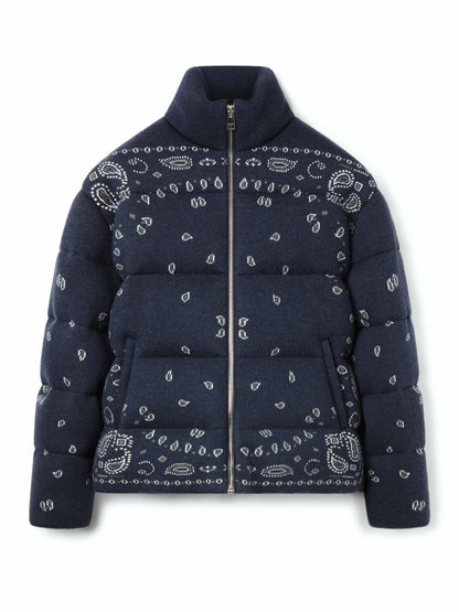 Bandana jacquard puffer jacket