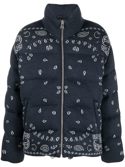 Bandana jacquard puffer jacket