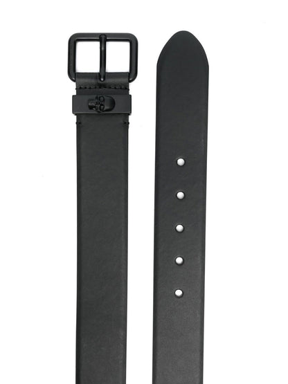 Skull loop leather belt