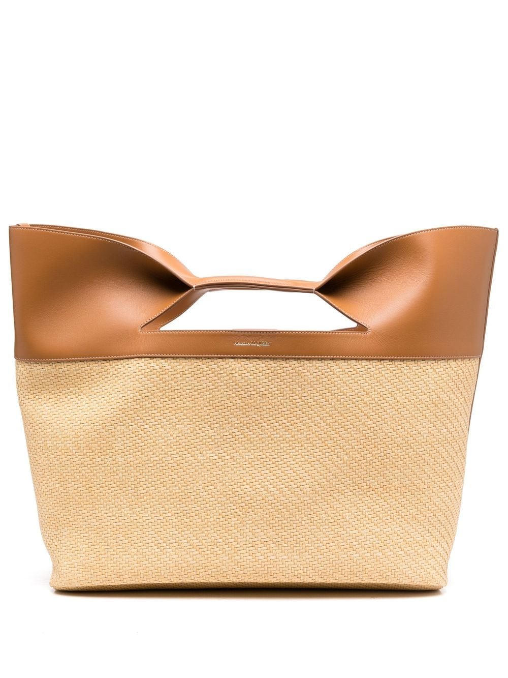 The bow straw large tote