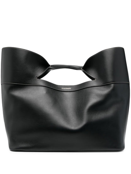 The bow large leather tote bag