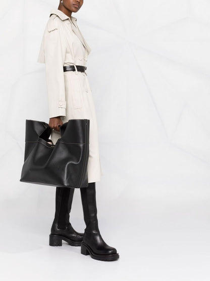 The bow large leather tote bag