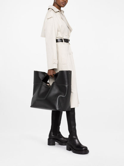 The bow large leather tote bag