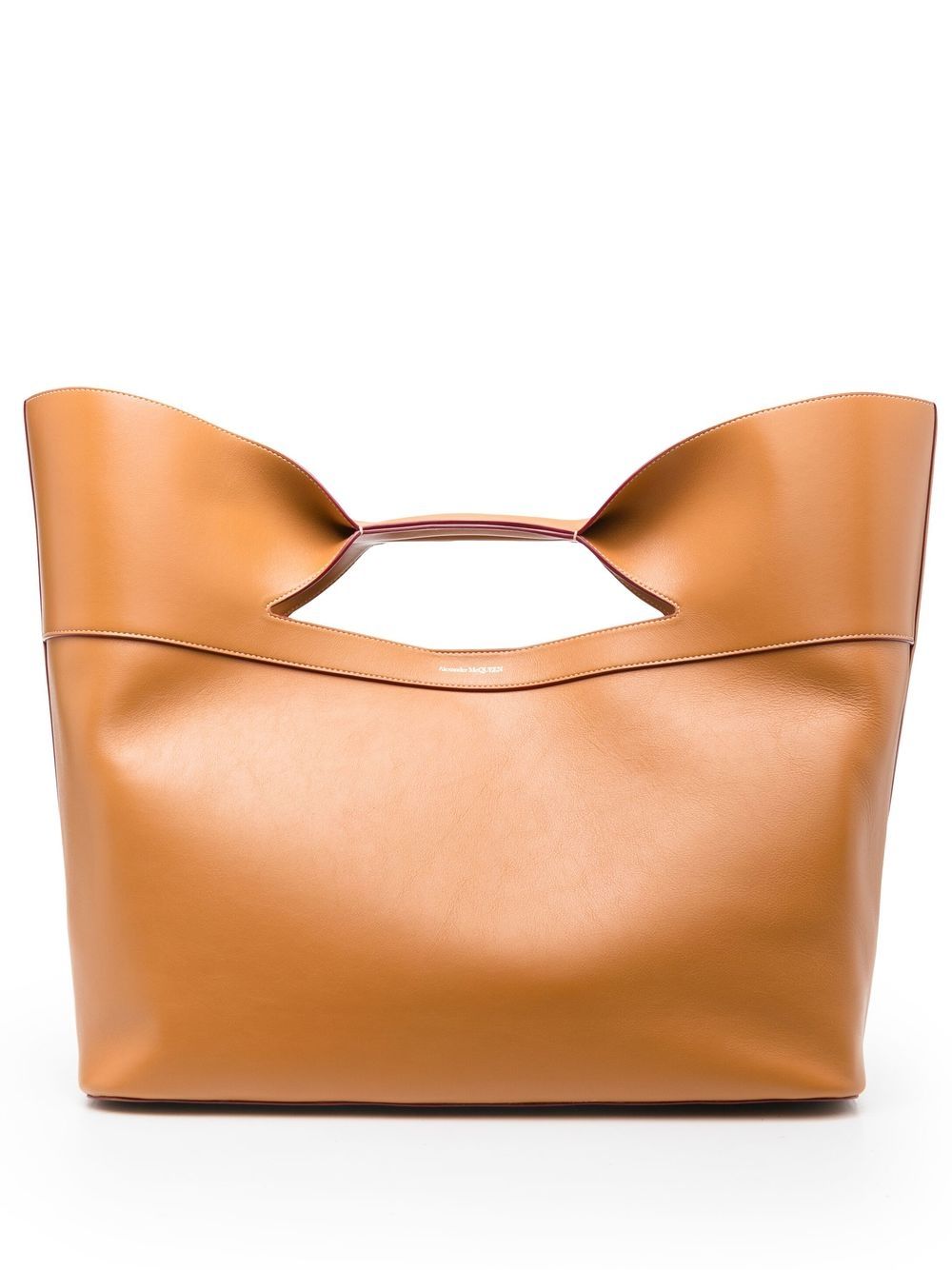 The bow large leather tote bag