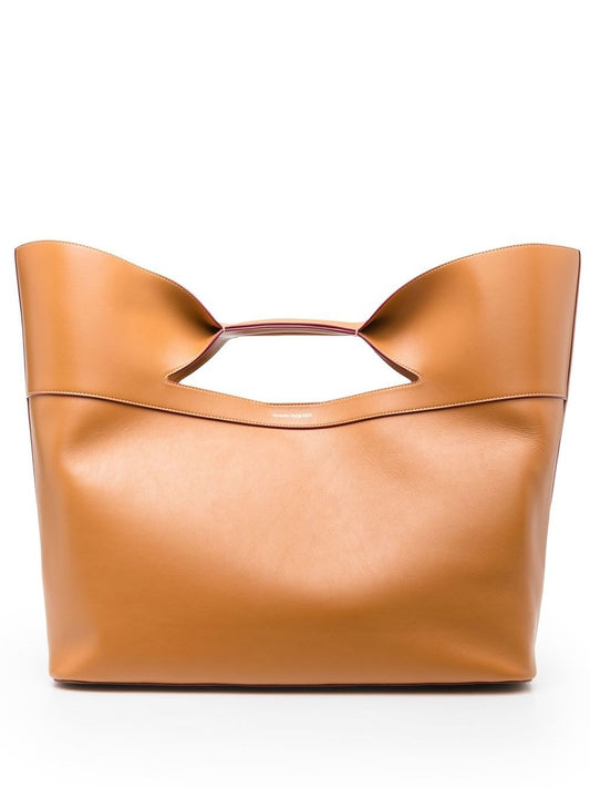 The bow large leather tote bag