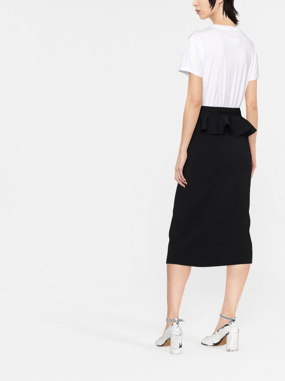 Peplum waist pencil skirt