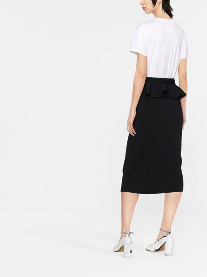 Peplum waist pencil skirt