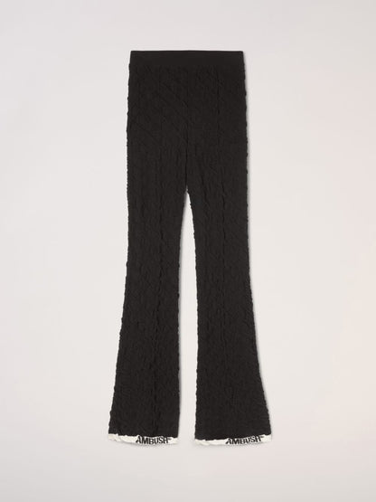 High waist flared knit trousers