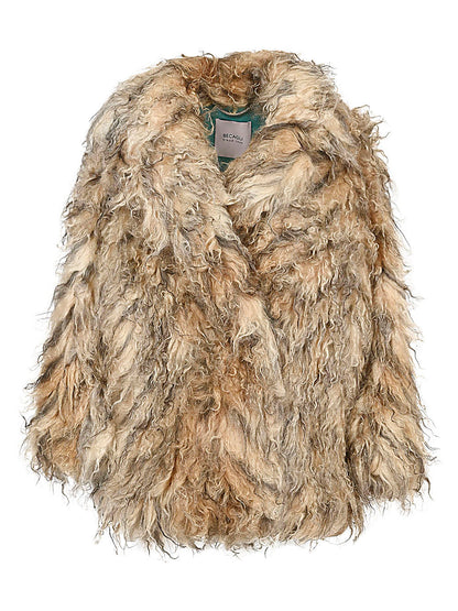 Mohair fur caban coat