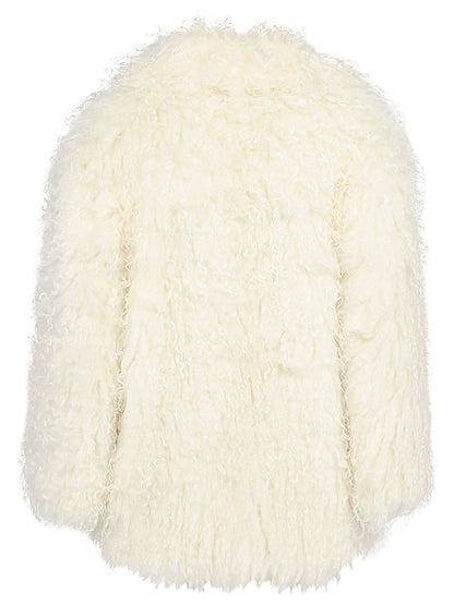 Mohair fur caban coat