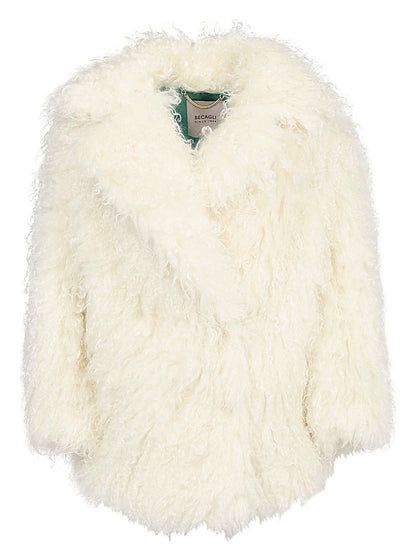 Mohair fur caban coat