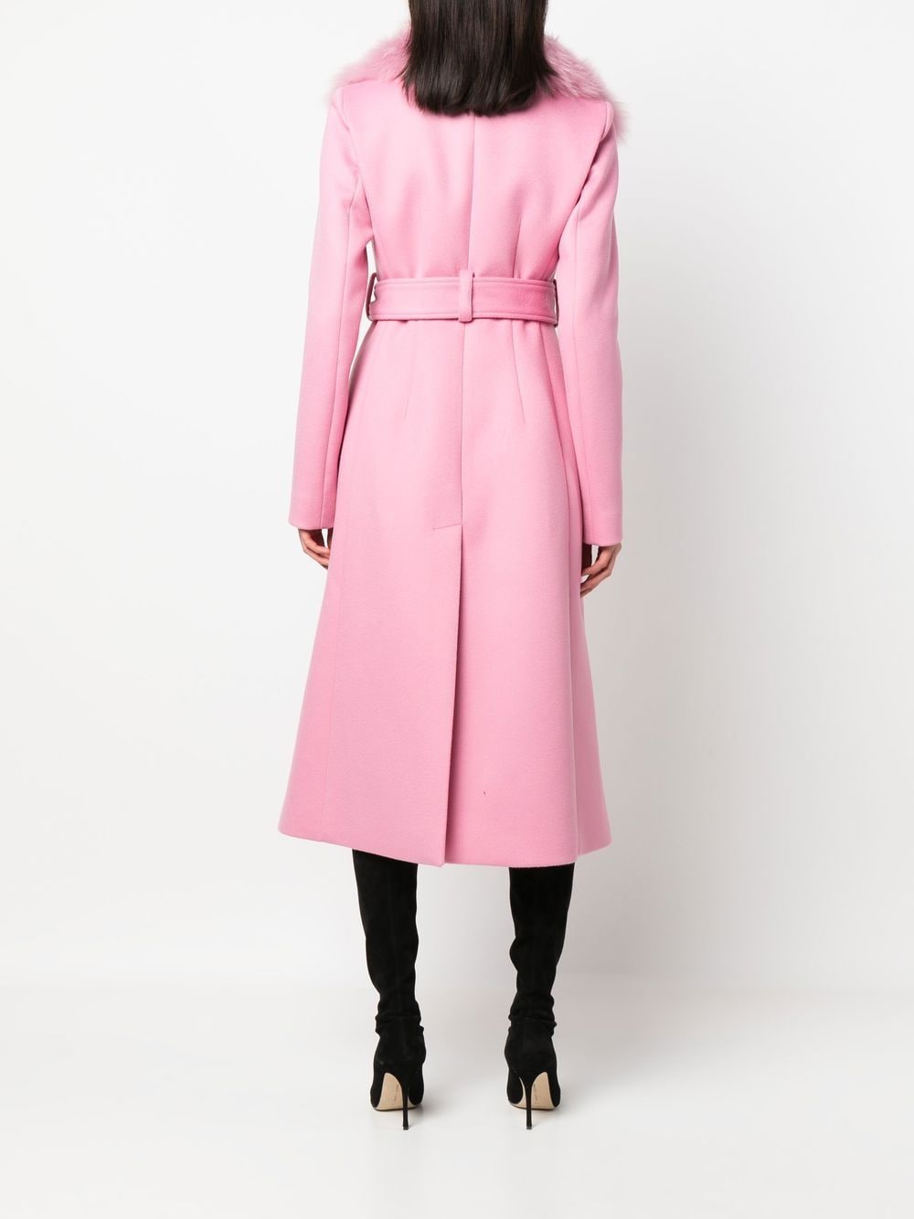 Wool long belted coat