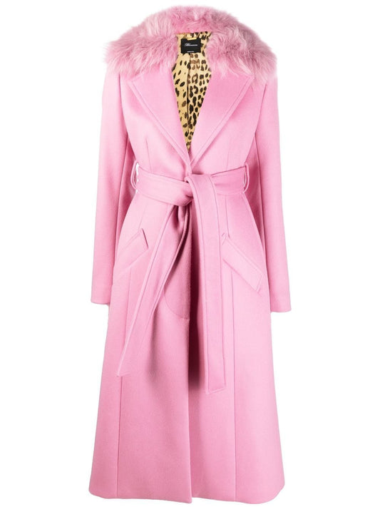 Wool long belted coat