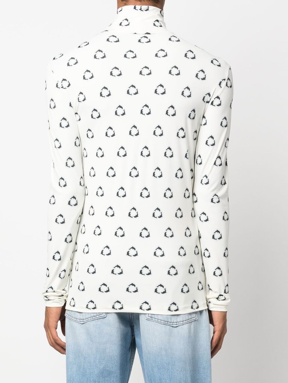 Printed turtle-neck sweater