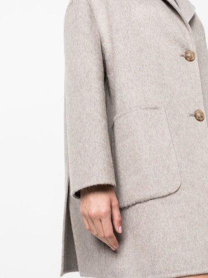 Single-breasted cashmere coat