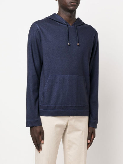 Silk blend cashmere hoodie