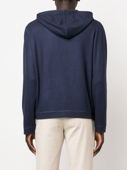 Silk blend cashmere hoodie