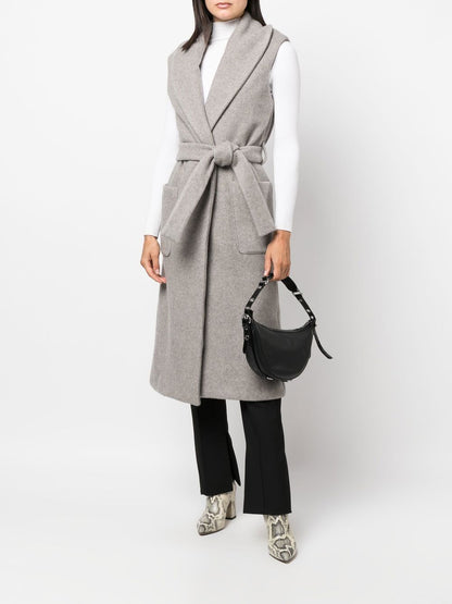 Long cashmere hooded vest