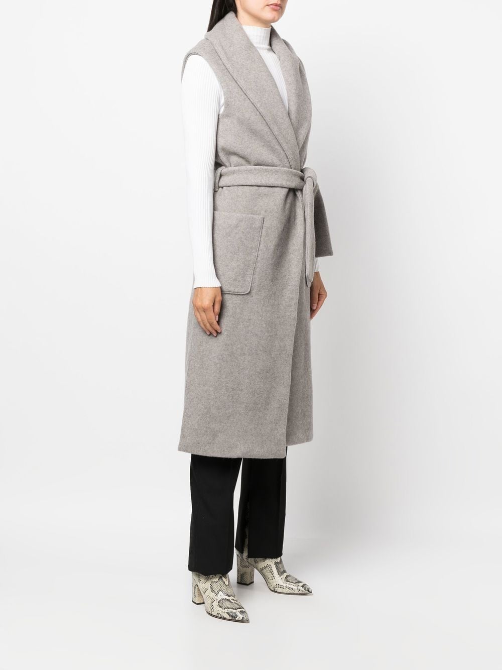 Long cashmere hooded vest