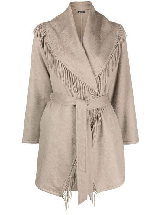 Cashmere fringe cape