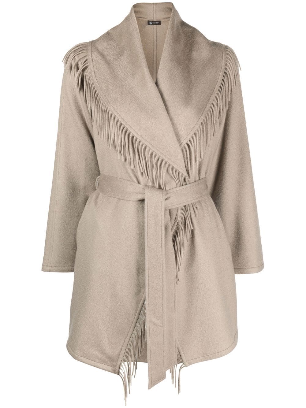 Cashmere fringe cape