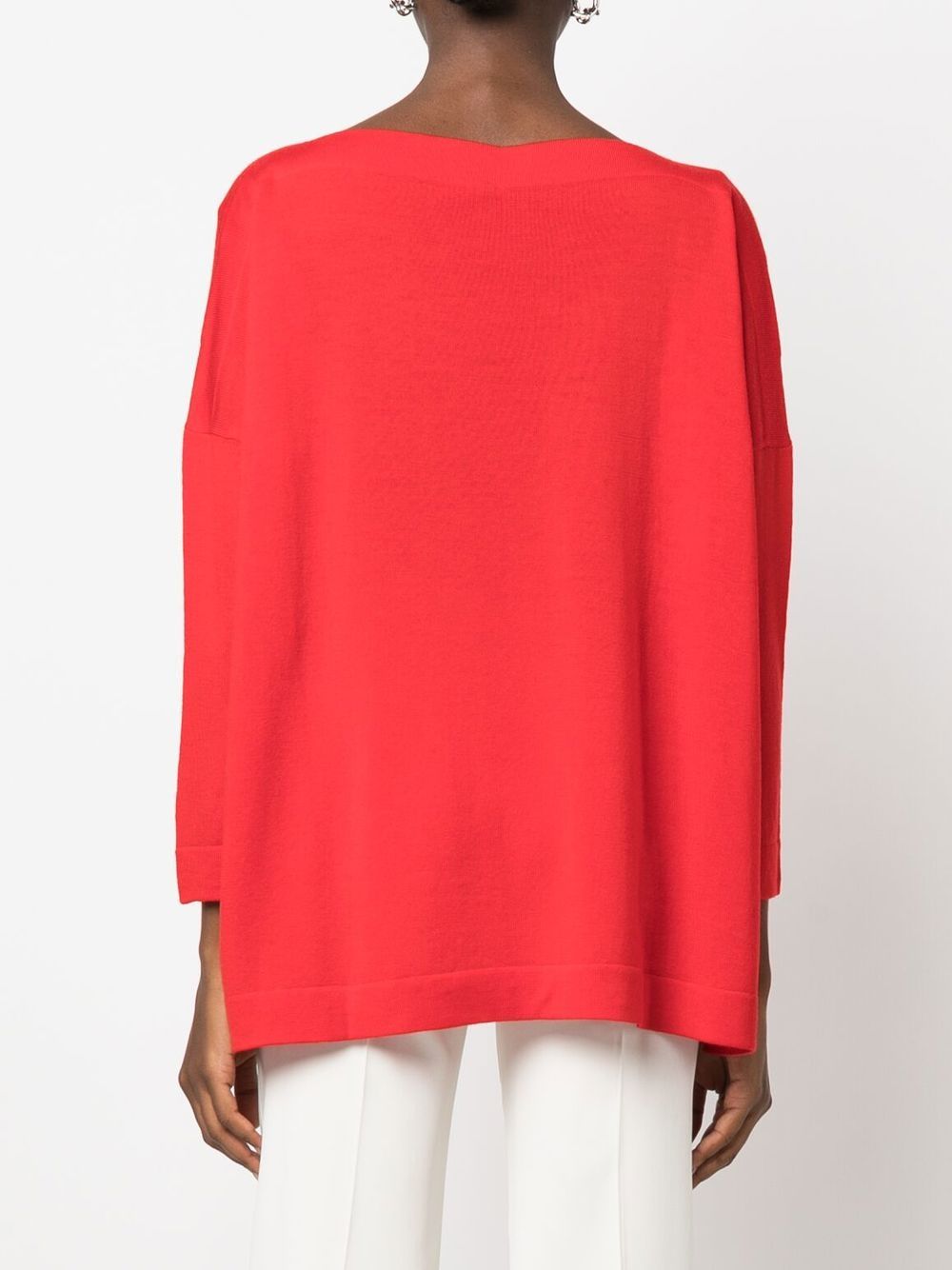 Boat neck wool sweater